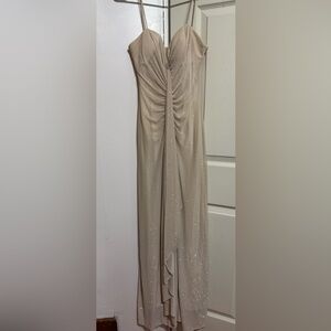Onyx Nite Beige Sparkle Dress